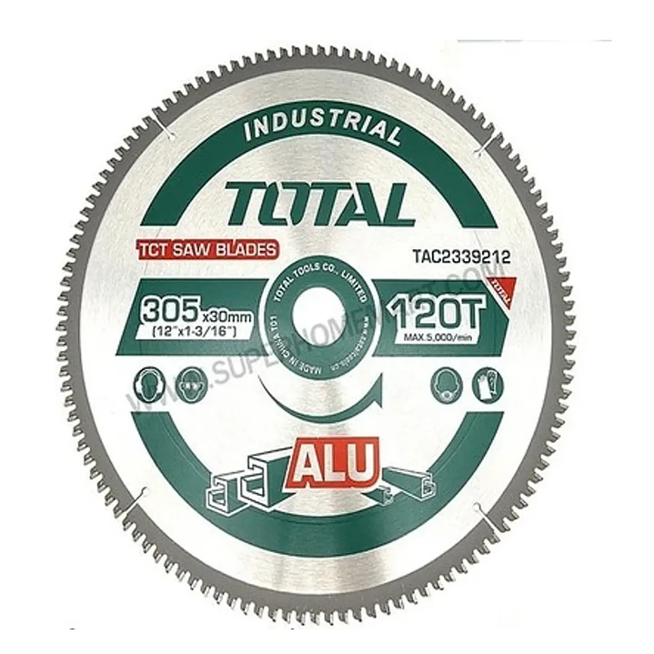 DISCO DE SIERRA CIRCULAR P/ ALUMINIO 12 PULGADAS 120 D TOTAL 1