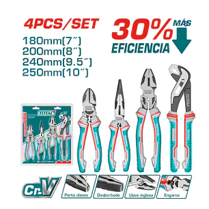 JUEGO DE ALICATES 4 PIEZAS TOTAL THT2K0498