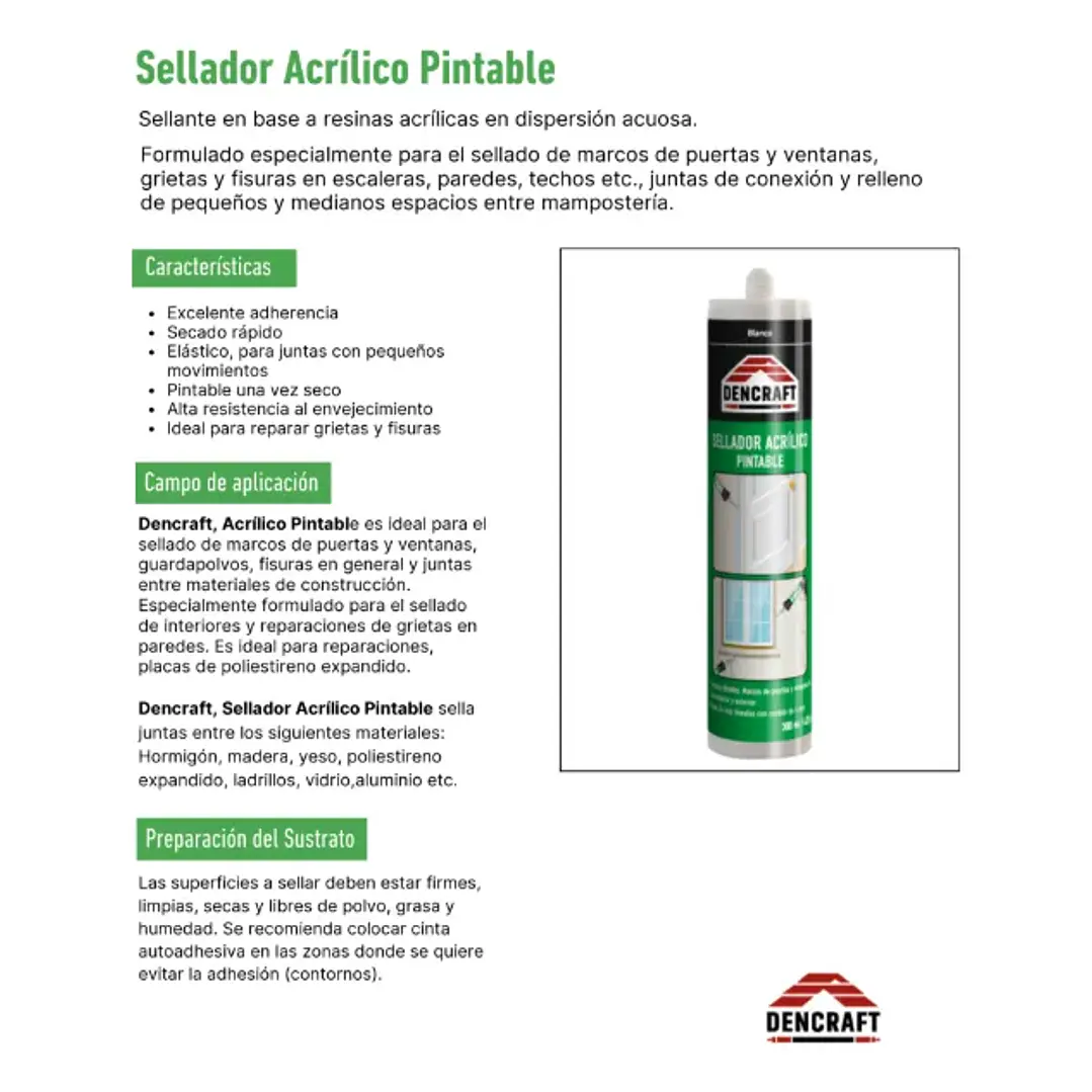 SELLADOR ACRILICO PINTABLE BLANCO 300ML DENCRAFT 1003 5