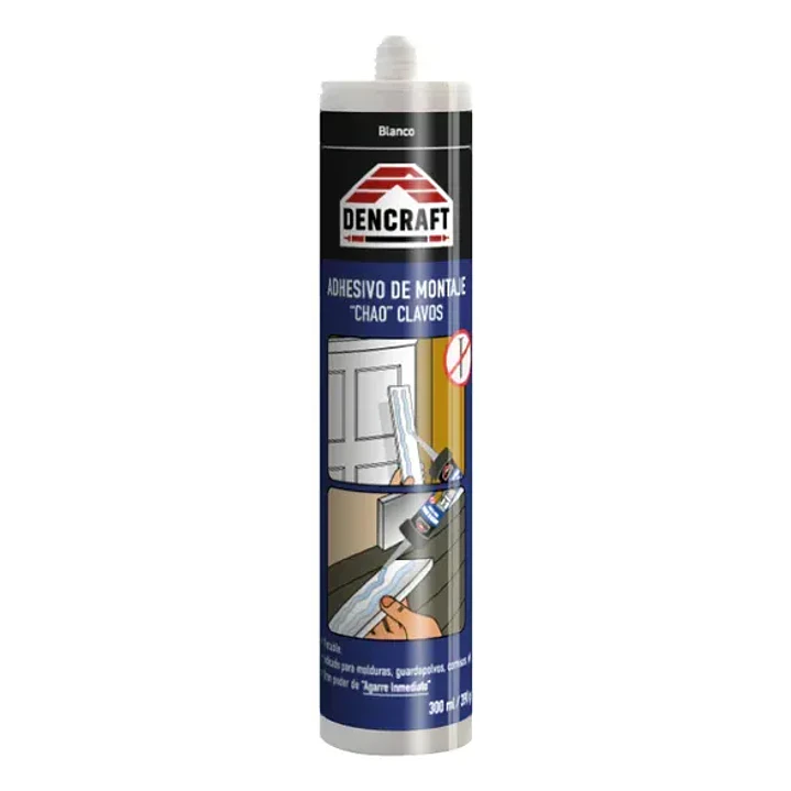 ADHESIVO DE MONTAJE CHAO CLAVOS BLANCO 300ML BLANCO DENCRAFT 1004 1