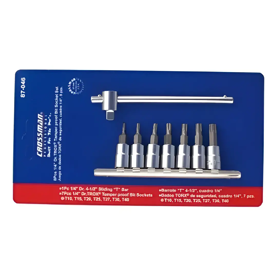 LLAVE DADO CROSSMAN PTA.HEXAG. 87-045 1/4 DR JGO. 8 PZS EN DISPLAY 1