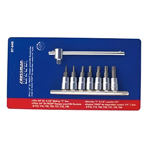 LLAVE DADO CROSSMAN TAMPER PROOF TORX 87-046 1/4 DR JGO. 8 PZS