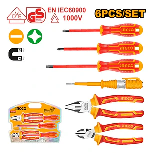 HERRAMIENTAS INGCO MANUALES AISLADAS JGO.6 PZAS. HKIST3061