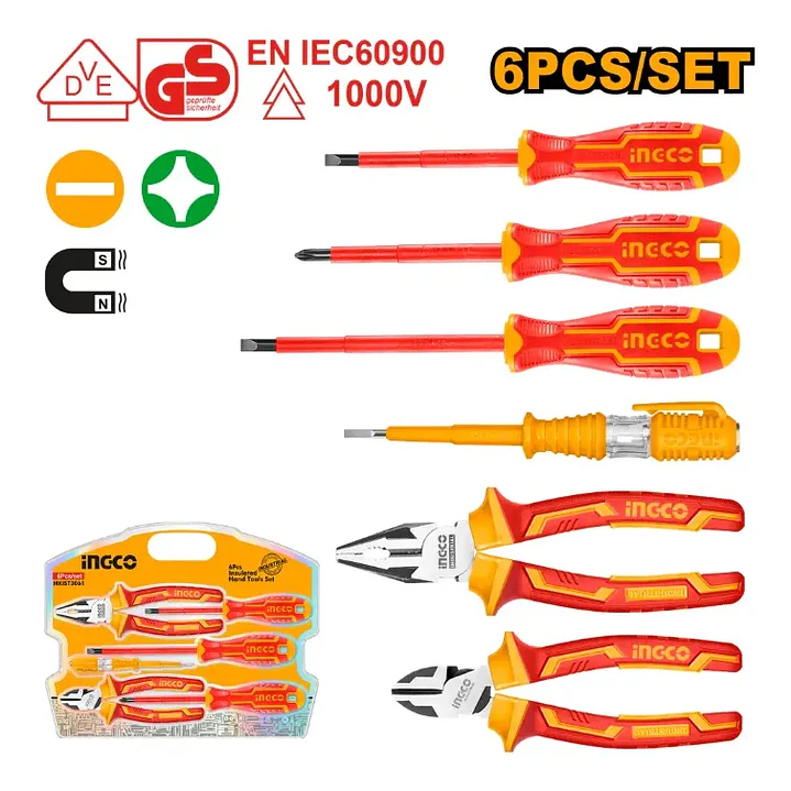 HERRAMIENTAS INGCO MANUALES AISLADAS JGO.6 PZAS. HKIST3061 1