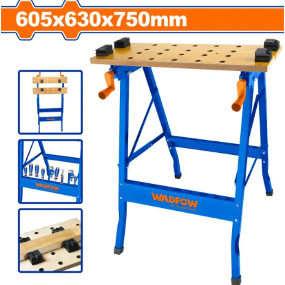 BANCO DE TRABAJO PLEGABLE 100KG 605X630X750MM WADFOW WWE1525 1