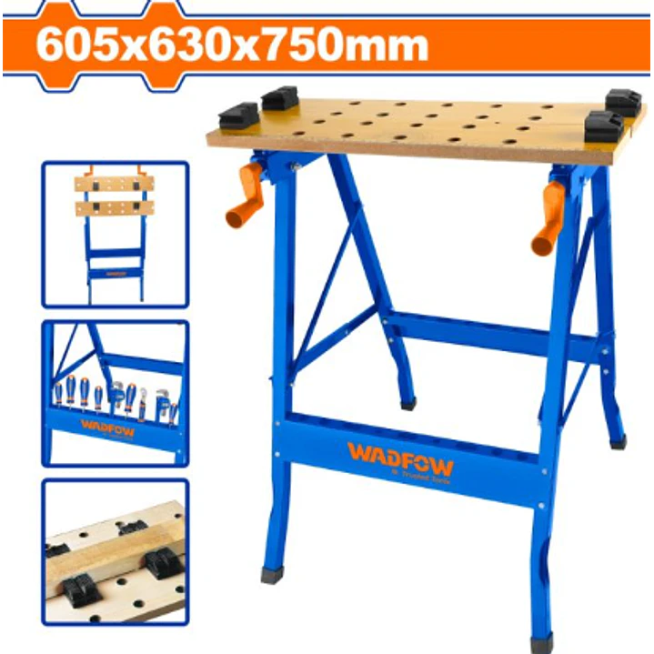 BANCO DE TRABAJO PLEGABLE 100KG 605X630X750MM WADFOW WWE1525 1