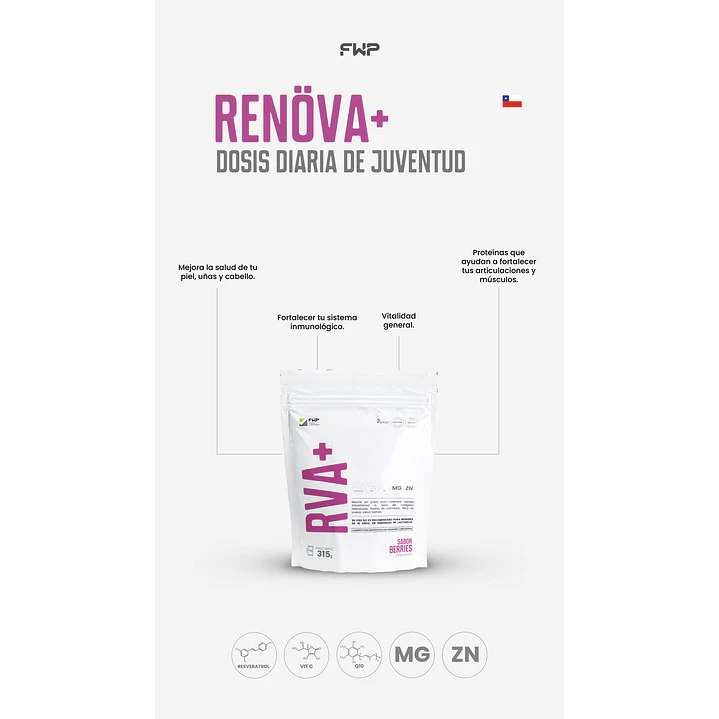 Renöva+ 2.0 Original_Biopeptidos De Colageno + Resveratrol + Biotina FWP 4