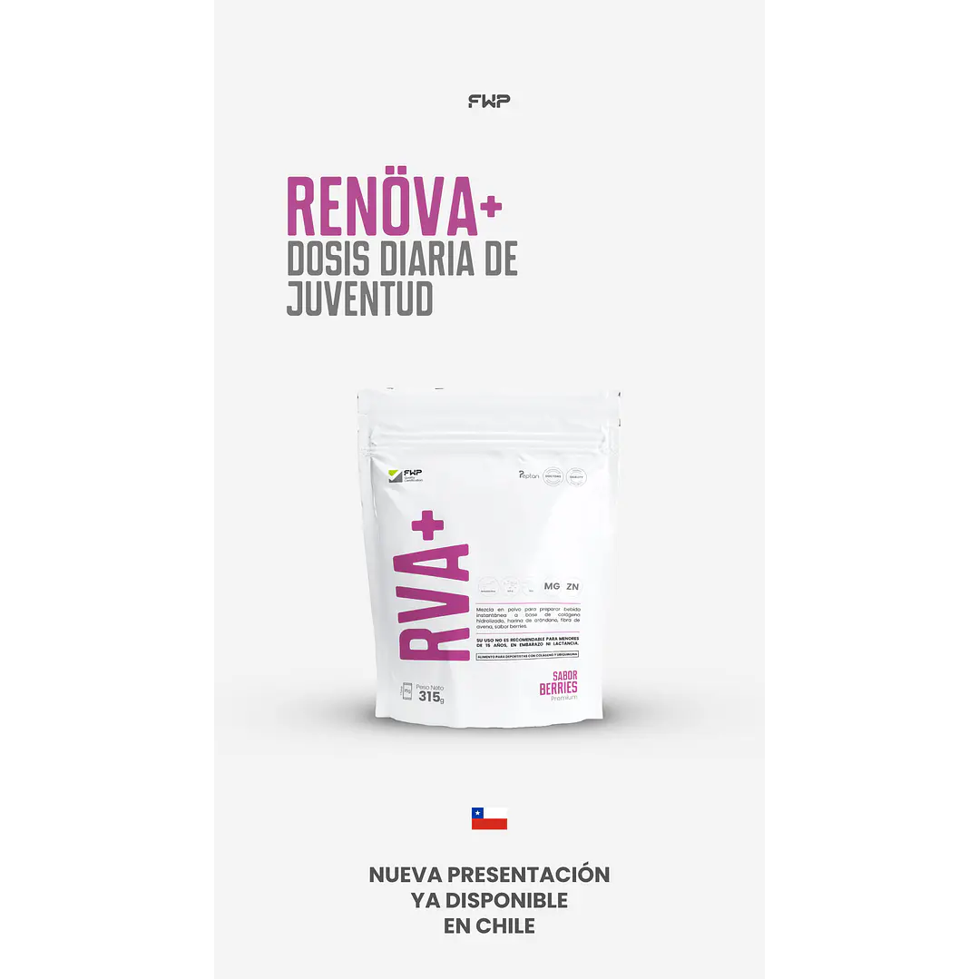 Renöva+ 2.0 Original_Biopeptidos De Colageno + Resveratrol + Biotina FWP 3
