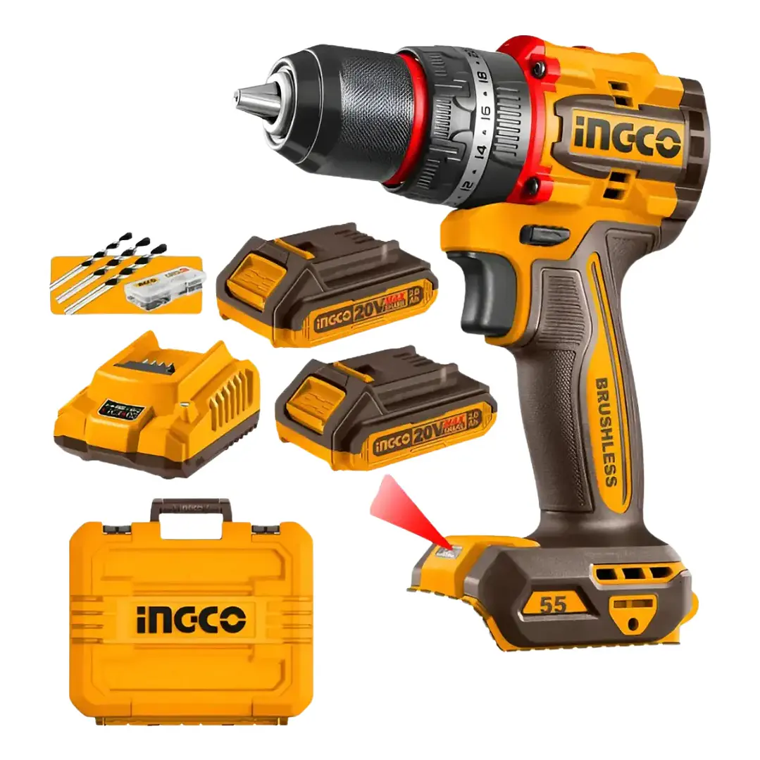 TALADRO INGCO INALAMBRICO DE IMPACTO 20V - C/2 BAT.2.0AH Y 1 CARGADOR CIDLI205 5