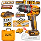 TALADRO INGCO INALAMBRICO DE IMPACTO 20V - C/2 BAT.2.0AH Y 1 CARGADOR CIDLI205 - Miniatura 8