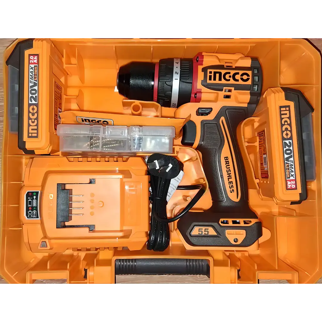 TALADRO INGCO INALAMBRICO DE IMPACTO 20V - C/2 BAT.2.0AH Y 1 CARGADOR CIDLI205 9