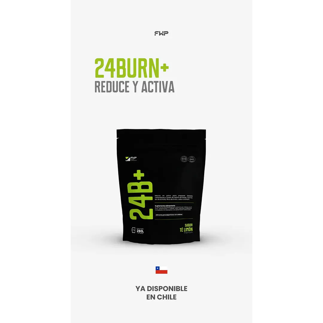 Suplemento En Polvo 24burn+ Original + Biotina Sabor Limón 4