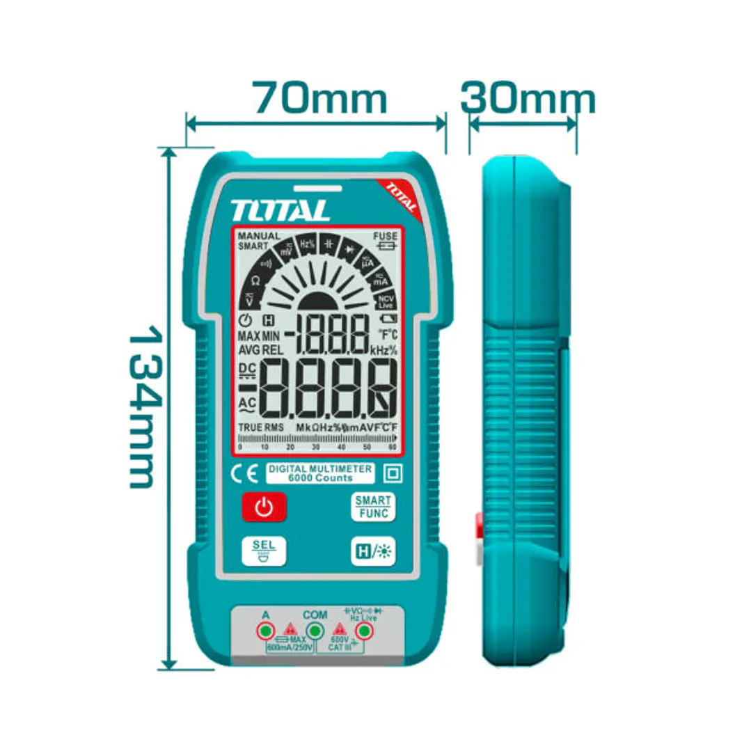 MULTíMETRO DIGITAL TOTAL/600V TMT516003 3