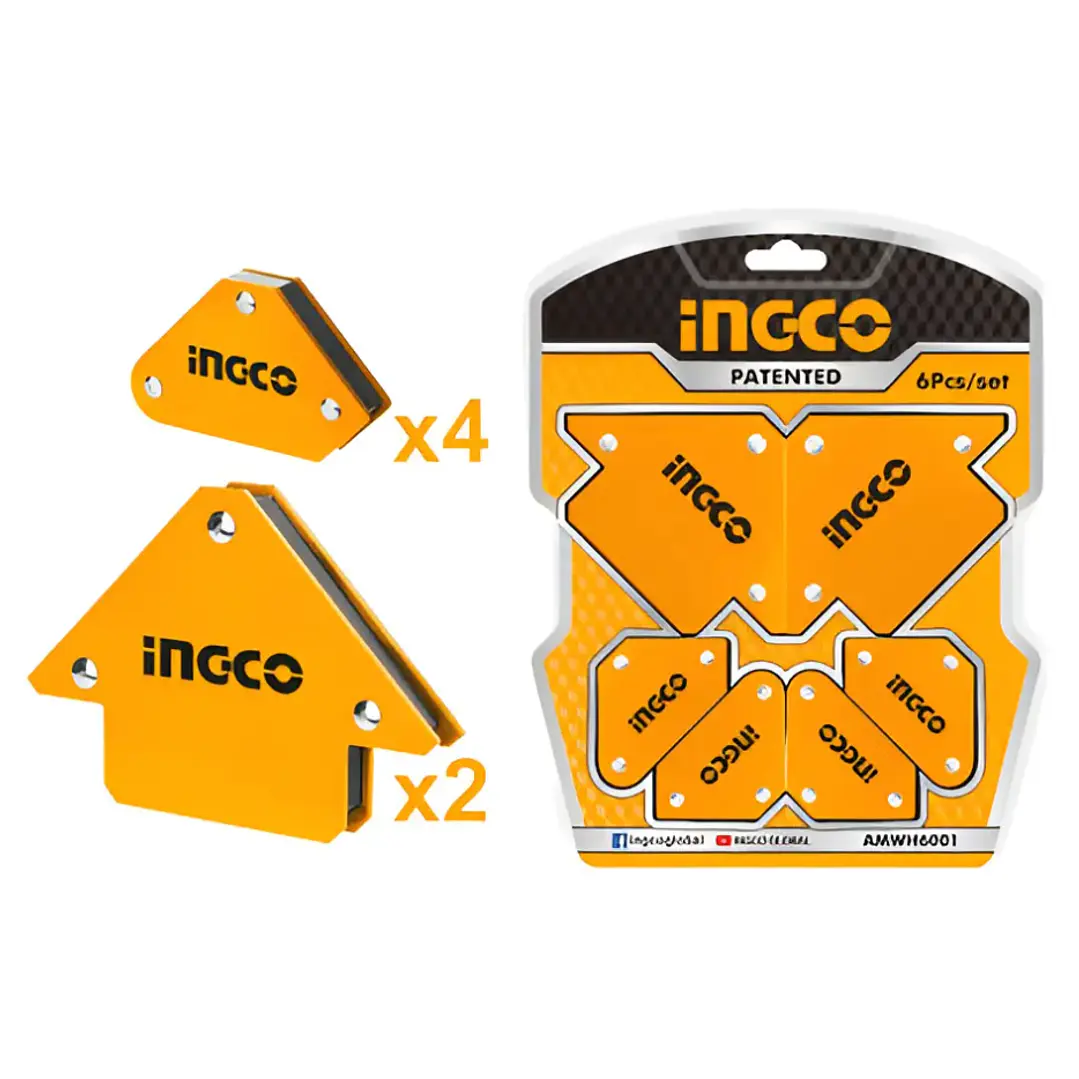 SET ESCUADRAS MAGNETICAS 6 PIEZAS 10-25LB INGCO AMWH6001 1