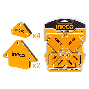 SET ESCUADRAS MAGNETICAS 6 PIEZAS 10-25LB INGCO AMWH6001