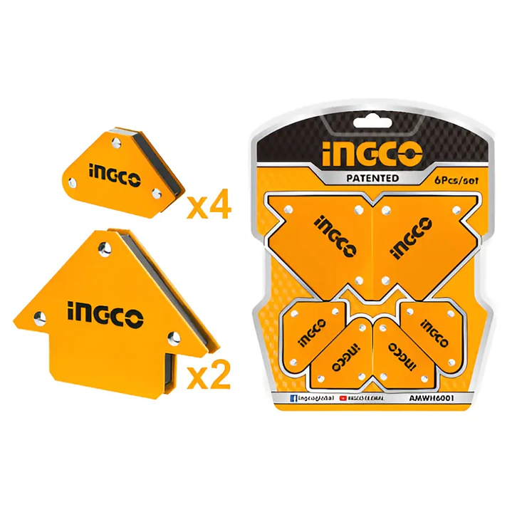 SET ESCUADRAS MAGNETICAS 6 PIEZAS 10-25LB INGCO AMWH6001 1
