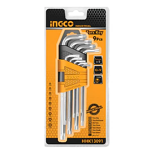 SET LLAVES TORX INDUSTRIAL 9 PIEZAS T10-T50 INGCO HHK13091