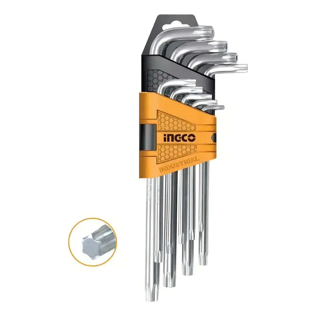 SET LLAVES TORX INDUSTRIAL 9 PIEZAS T10-T50 INGCO HHK13091 2
