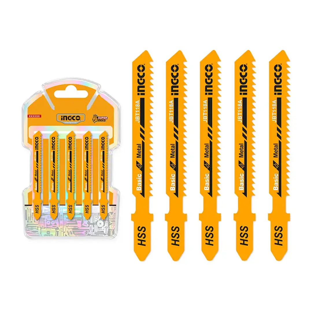 SET HOJAS DE SIERRA CALADORA PARA METAL 21TPI 5 PIEZAS INGCO JBT118A 1