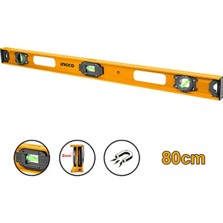 NIVEL DE 3 BURBUJAS EN I 80CM INGCO HSL28080 3