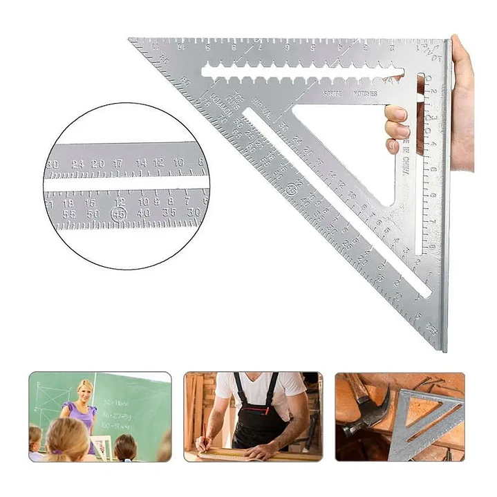 ESCUADRA RAPIDA 12 PULGADAS TRIANGULAR CARPINTERIA DE ALUMINIO MACIZO - RQT-710 4
