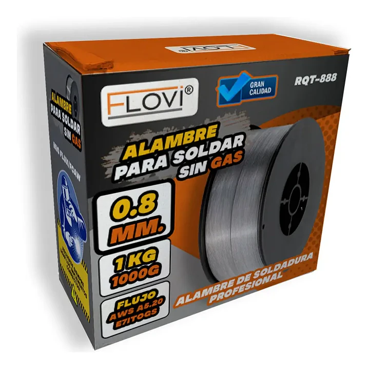ALAMBRE PARA SOLDAR SIN GAS 1KG 0.8 MM, MARCA FLOVI - RQT-888 2
