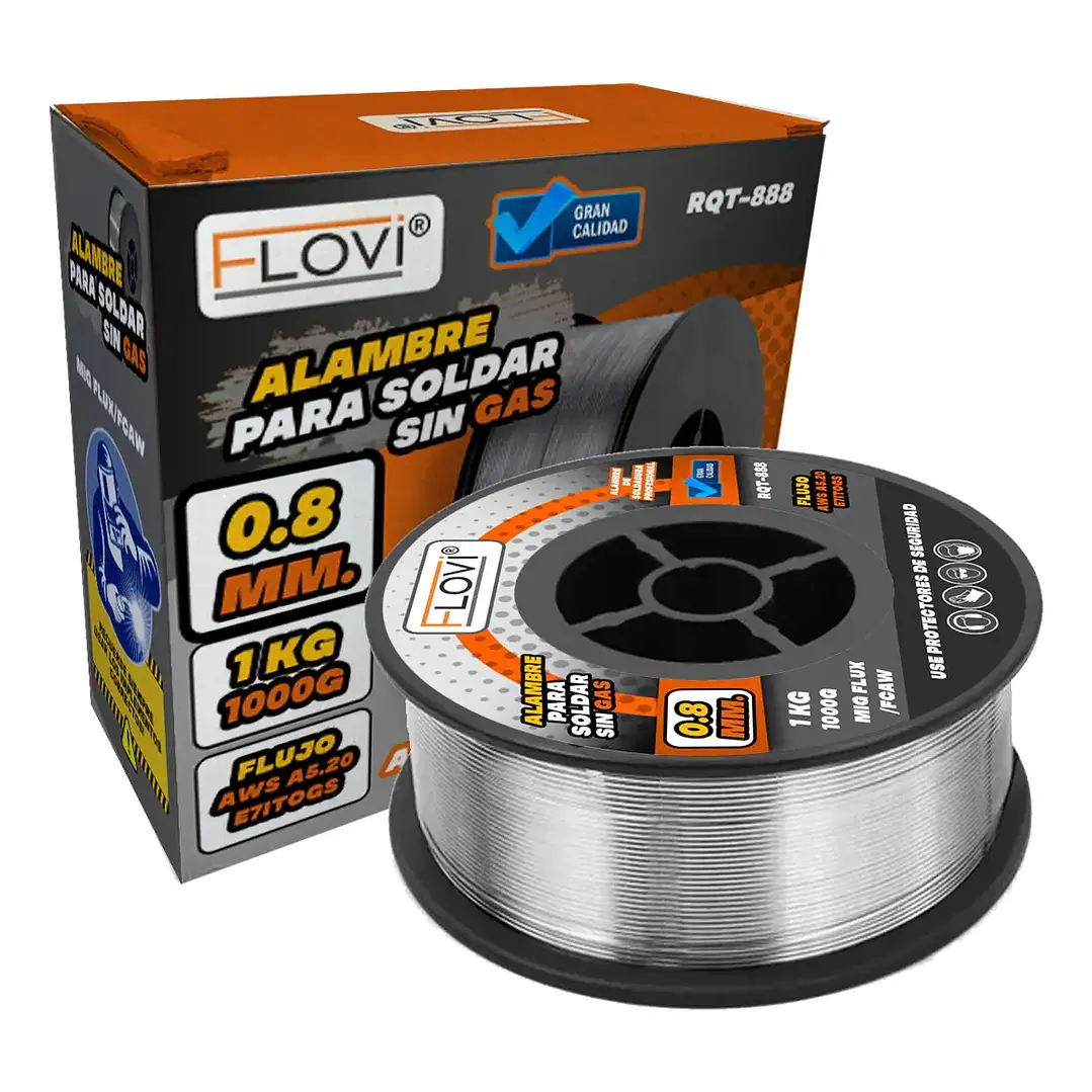 ALAMBRE PARA SOLDAR SIN GAS 1KG 0.8 MM, MARCA FLOVI - RQT-888 4