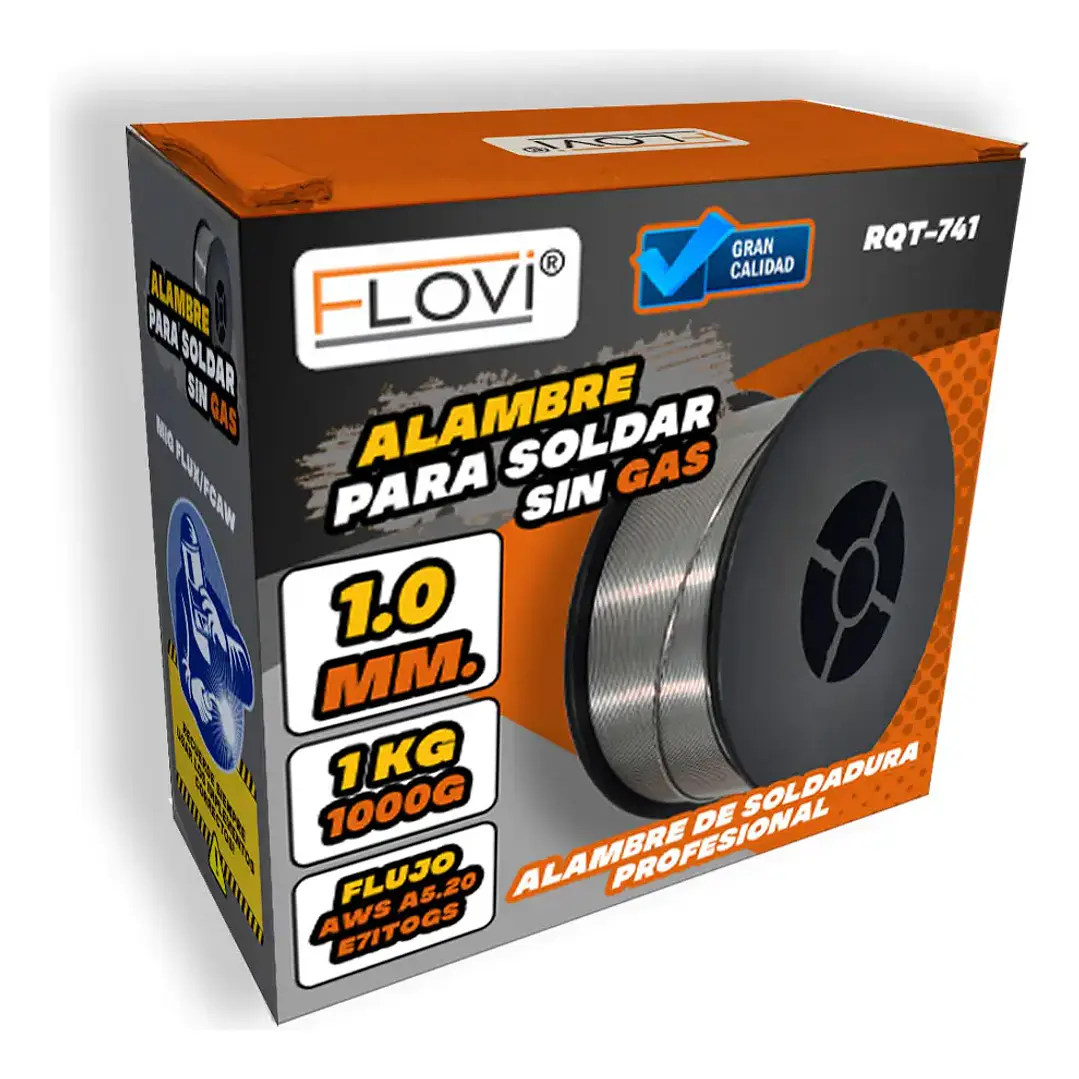 ALAMBRE PARA SOLDAR SIN GAS 1KG 1.0 MM, MARCA FLOVI - RQT-741 1