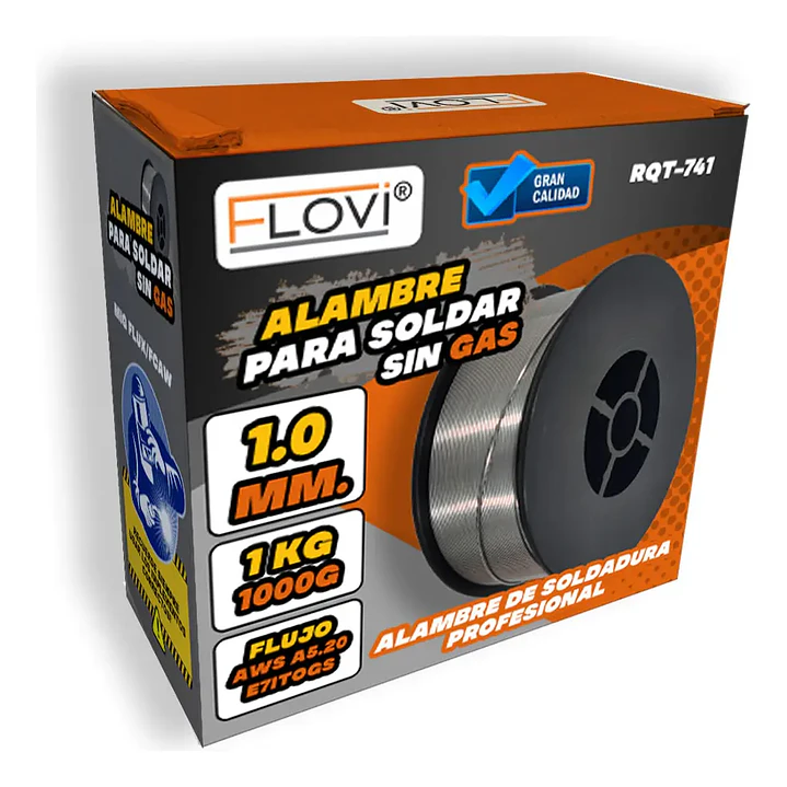 ALAMBRE PARA SOLDAR SIN GAS 1KG 1.0 MM, MARCA FLOVI - RQT-741 1