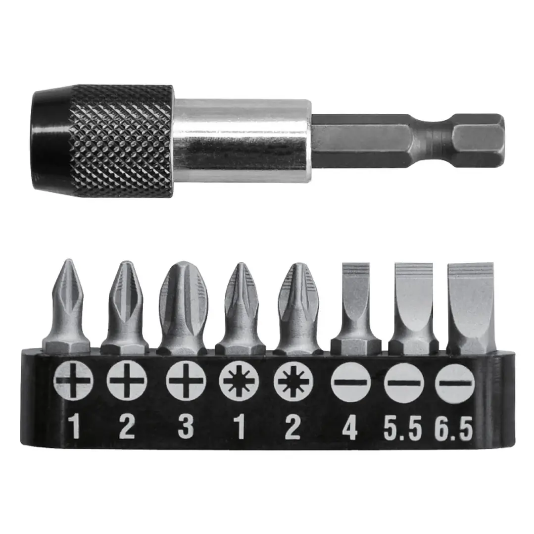 JUEGO DE PUNTAS TALADRO ATORNILLADOR 9 PCS MAGNETICO TOTAL 1