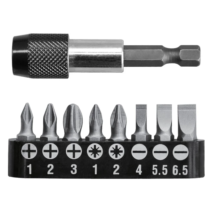 JUEGO DE PUNTAS TALADRO ATORNILLADOR 9 PCS MAGNETICO TOTAL 1