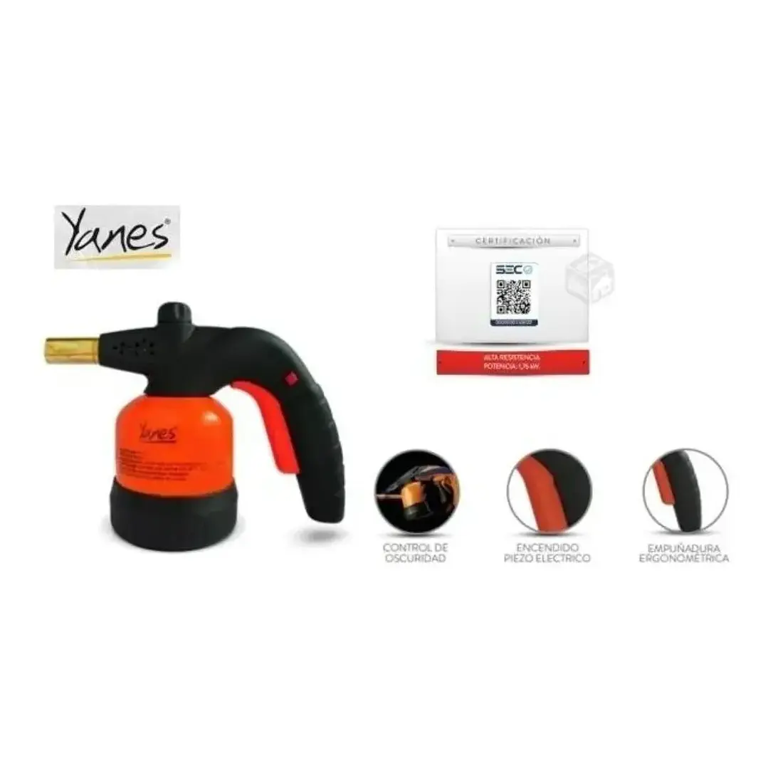 SOPLETE A GAS PROF 200 PLUS METALICO CON PIEZO 190GR YANES 543130 1