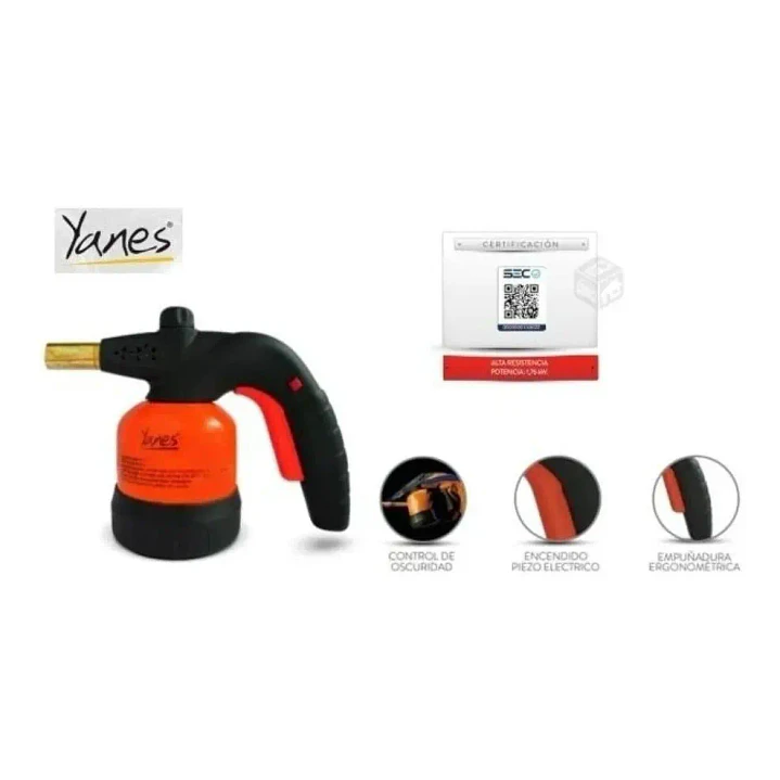 SOPLETE A GAS PROF 200 PLUS METALICO CON PIEZO 190GR YANES 543130 1