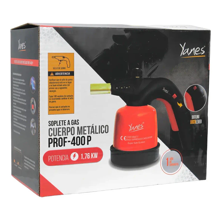 SOPLETE A GAS PROF 200 PLUS METALICO CON PIEZO 190GR YANES 543130 6