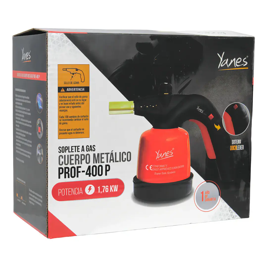 SOPLETE A GAS PROF 200 PLUS METALICO CON PIEZO 190GR YANES 543130 7