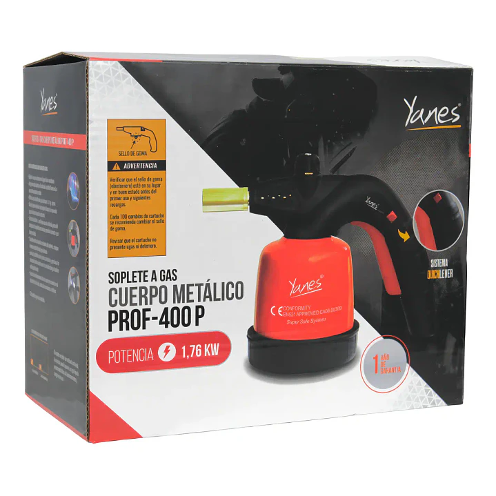 SOPLETE A GAS PROF 200 PLUS METALICO CON PIEZO 190GR YANES 543130 7