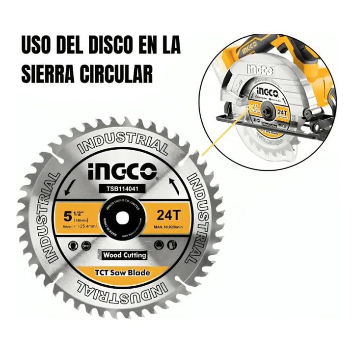DISCO SIERRA CIRCULAR INGCO P/MADERA 5.1/2