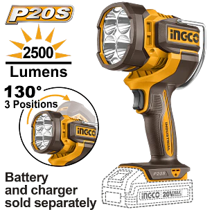 LAMPARA LED INDUSTRIAL INALAMBRICO 800/2500LUM 20V INGCO CWLI20885