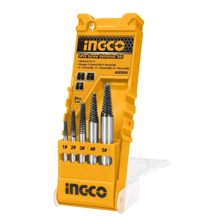 EXTRACTOR PERNOS INGCO INDUSTRIAL 6-18 MM JGO.5 PZAS. ASE008 3