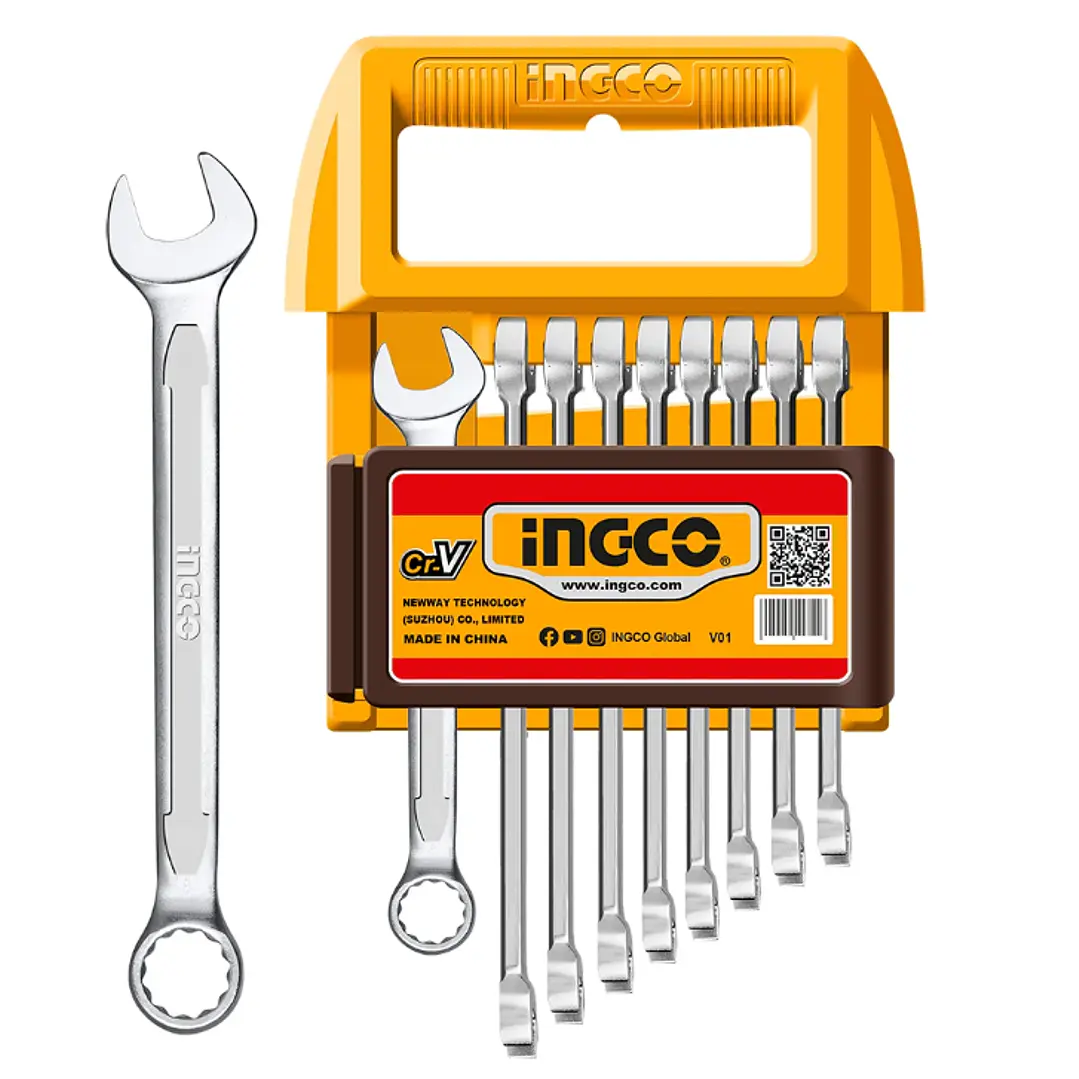 SET LLAVES PUNTA/CORONA INDUSTRIAL 9 PIEZAS 6-19MM INGCO HKSPA1096 1