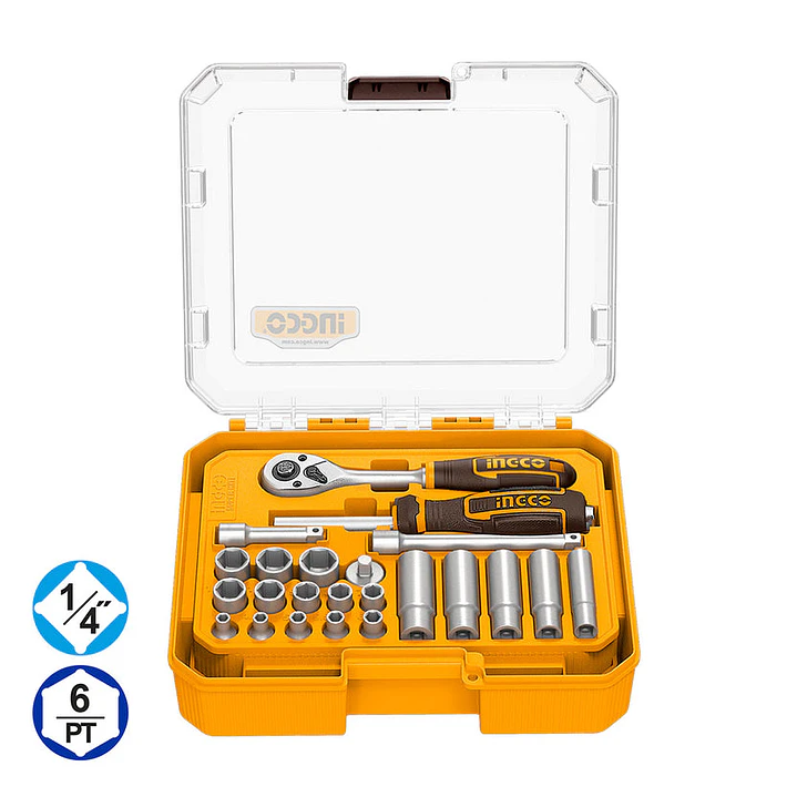 SET DADOS Y CHICHARRA INDUSTRIAL 23 PIEZAS 1/4