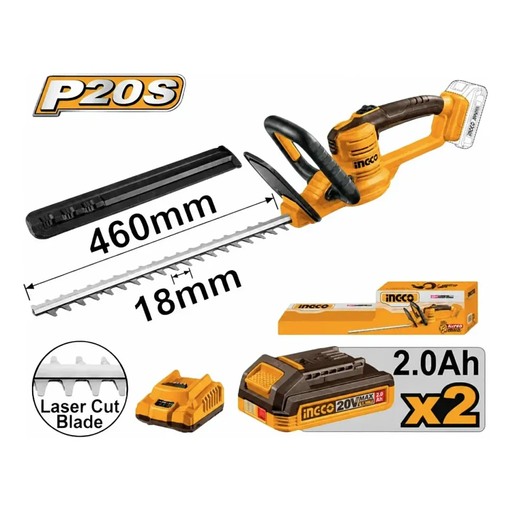 CORTASETO INDUSTRIAL +2 BAT 2AH Y CARG 20V/460MM INGCO CHTLI20462 4