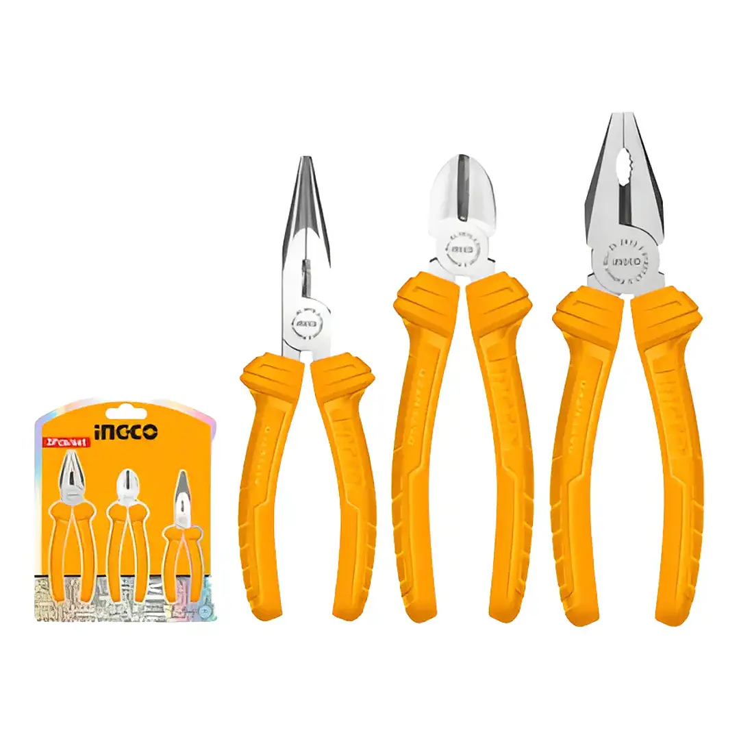 ALICATE INGCO UNIVERSAL, PUNTA, CORTE DIAGONAL SUPER SELECT JGO 3PZAS HKPS0831 1
