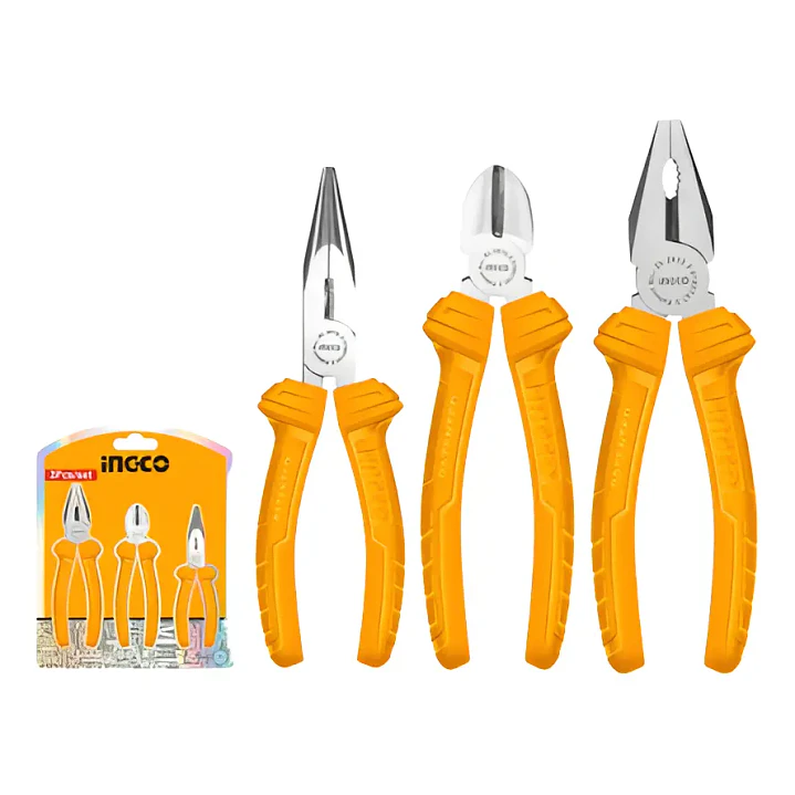 ALICATE INGCO UNIVERSAL, PUNTA, CORTE DIAGONAL SUPER SELECT JGO 3PZAS HKPS0831 1