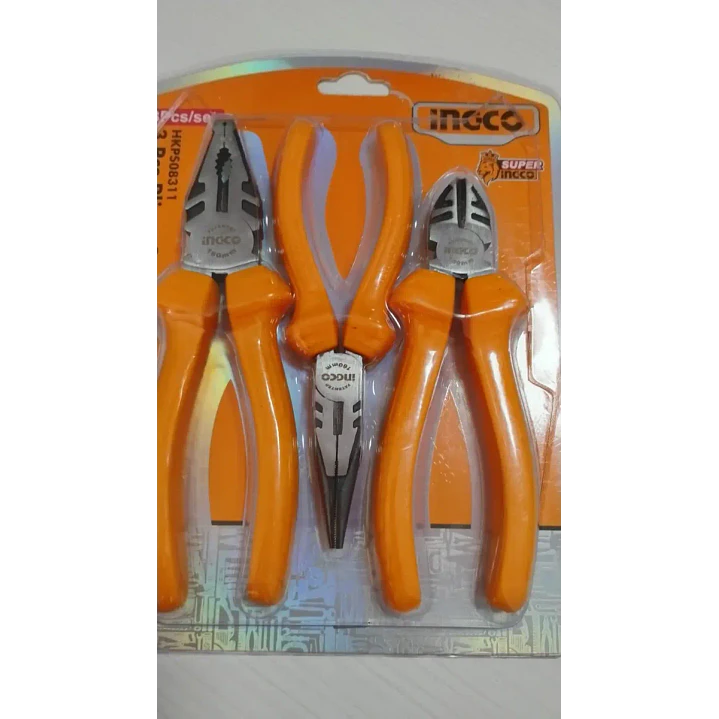 ALICATE INGCO UNIVERSAL, PUNTA, CORTE DIAGONAL SUPER SELECT JGO 3PZAS HKPS0831 3