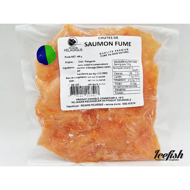 Bites & Pieces de Salmón Ahumado kg 500 grs.