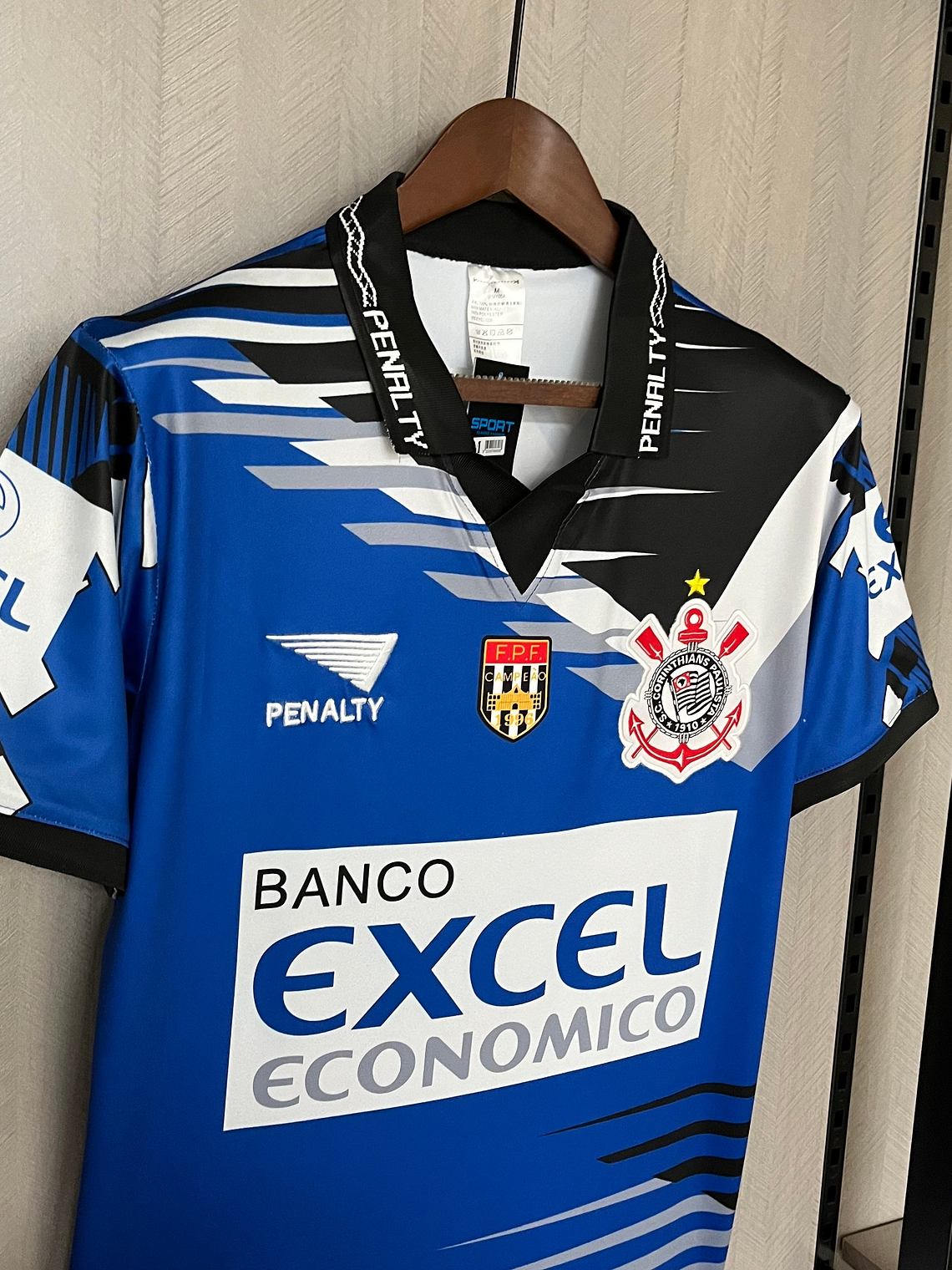 CAMISA RETRÔ DO CORINTHIANS - EXCEL ECONOMICO AZUL 1998 3