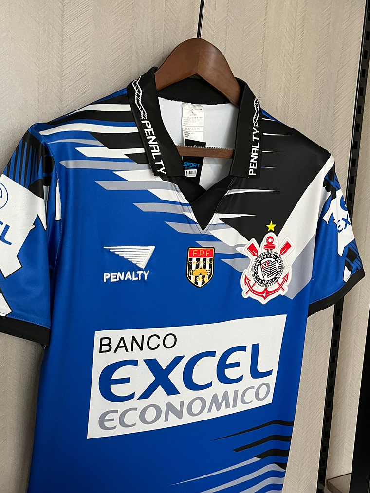 CAMISA RETRÔ DO CORINTHIANS - EXCEL ECONOMICO AZUL 1998 3