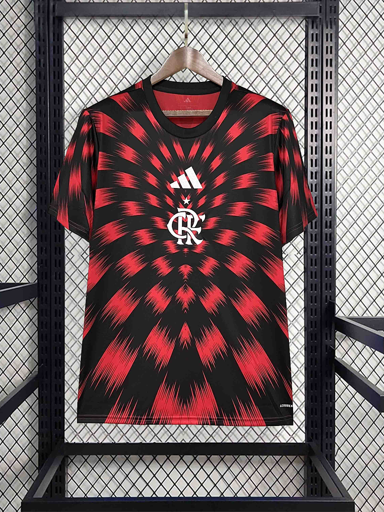 CAMISOLA DO FLAMENGO 25/26 VERMELHO E PRETO TREINO 1