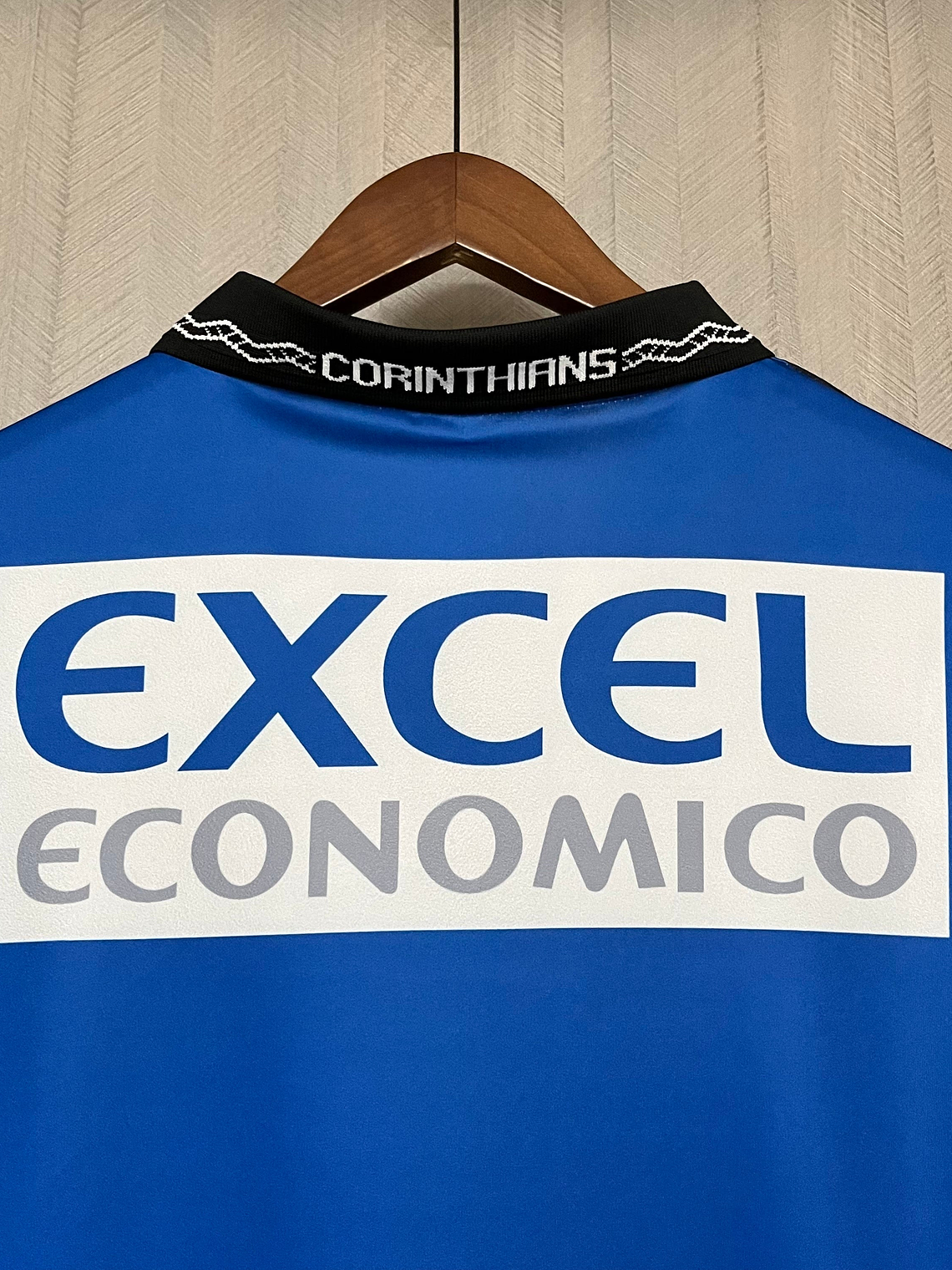 CAMISA RETRÔ DO CORINTHIANS - EXCEL ECONOMICO AZUL 1998 2